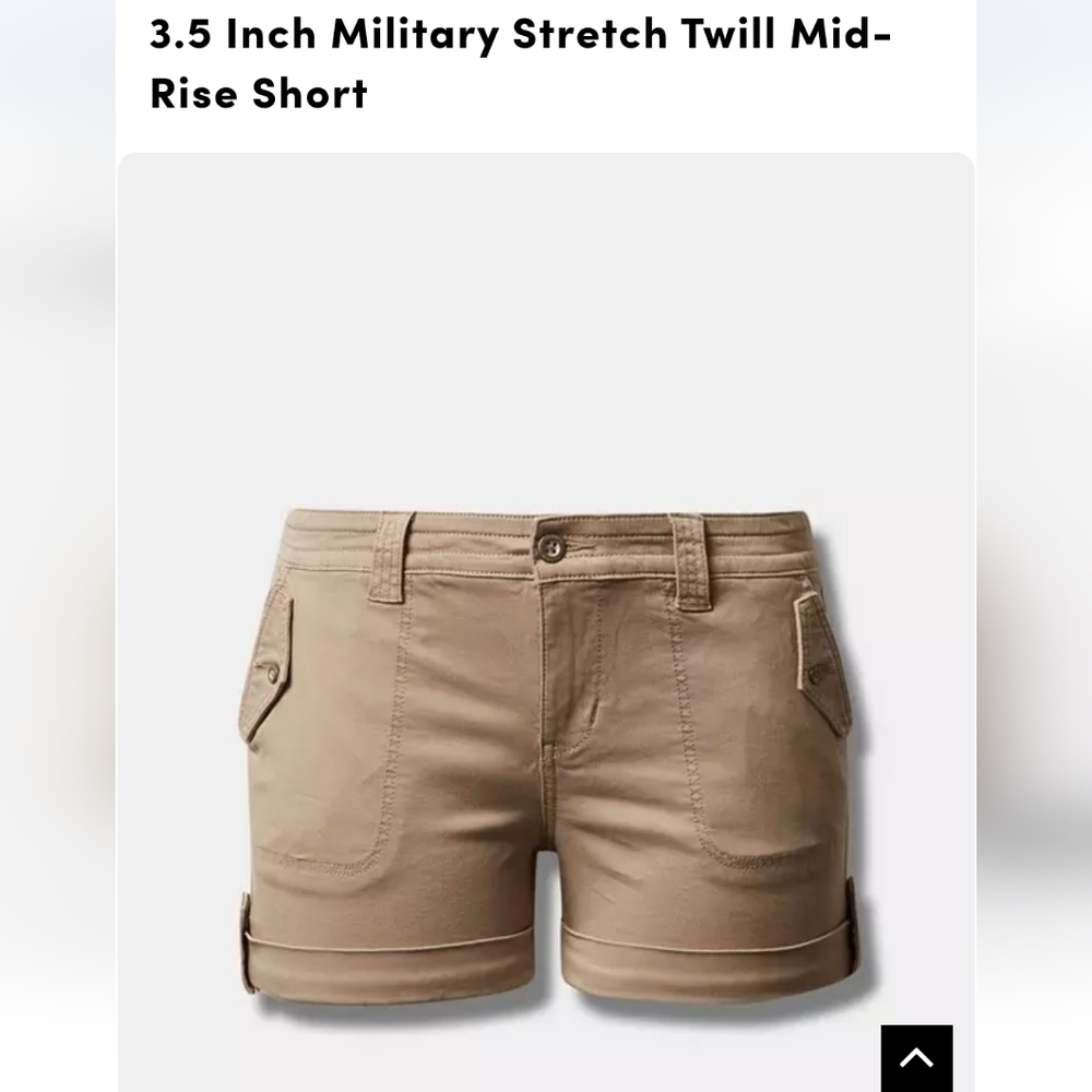 Torrid Tan Military Stretch Twill Shorts NWT Sz 26